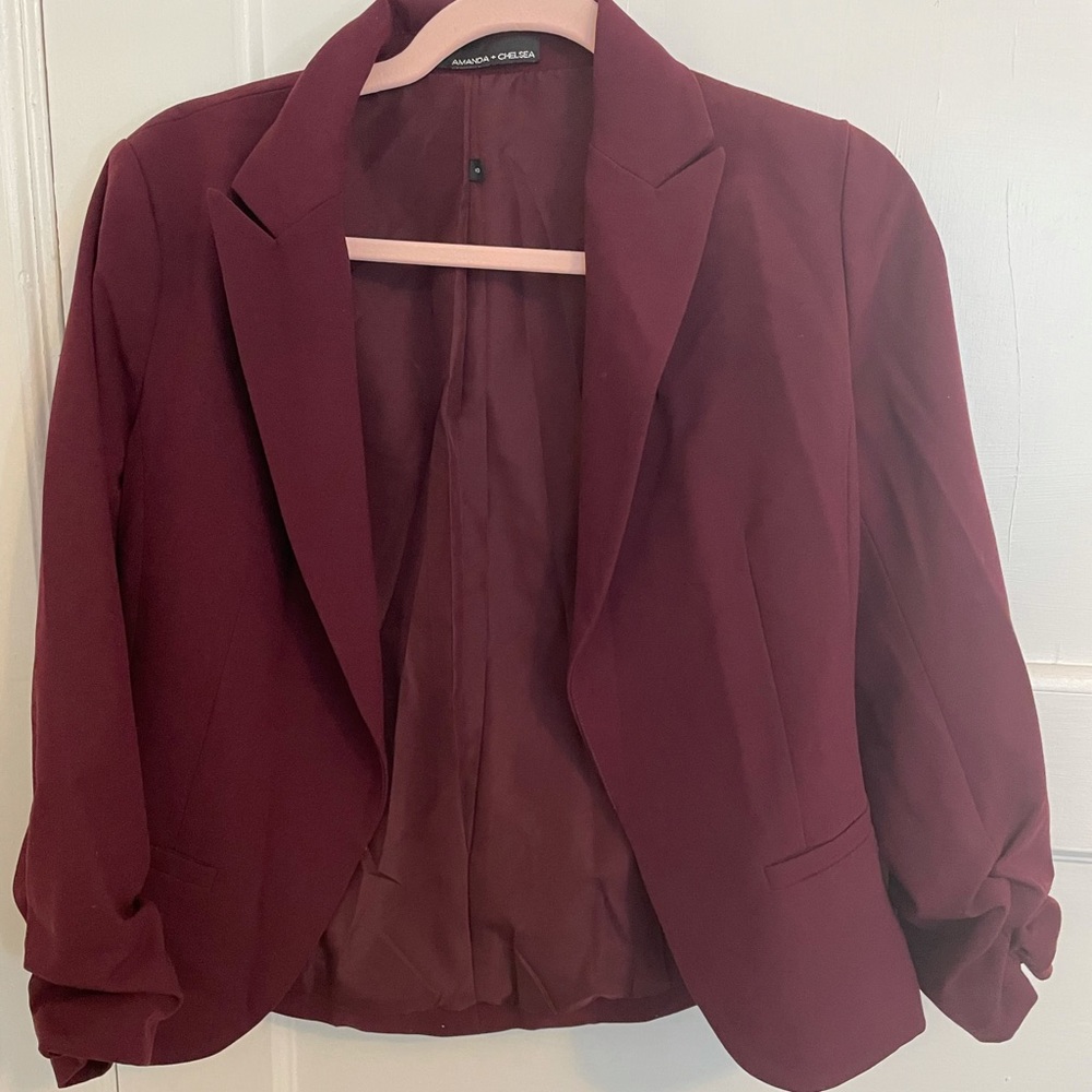 Blazer rouched sleeves